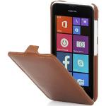 Braune StilGut Nokia Lumia 530 Cases mit Bildern aus Leder 