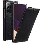 Schwarze StilGut Samsung Galaxy Note20 Ultra Cases Art: Flip Cases mit Bildern aus Leder gepolstert 