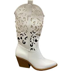 STILL Schuhe Damen Stiefel Texani Cowboy Perforier