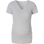 Graue Melierte V-Ausschnitt Umstands-T-Shirts für Damen Größe M 