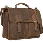 Hellbraune Vintage STILORD Herrenlehrertaschen aus Glattleder mit Laptopfach 
