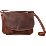 Reduzierte Braune Vintage STILORD Kleine Handtaschen aus Leder für Damen 