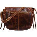 Braune Vintage STILORD Kleine Handtaschen mit Reißverschluss aus Leder für Damen für Partys 