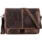 Braune Vintage STILORD Messenger Bags & Kuriertaschen aus Leder mit Laptopfach 