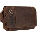 Reduzierte Braune Vintage STILORD Messenger Bags & Kuriertaschen aus Glattleder mit Laptopfach 