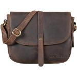 Braune Vintage STILORD Kleine Handtaschen aus Leder für Damen 