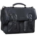 Schwarze Vintage STILORD Herrenlehrertaschen aus Glattleder mit Laptopfach 