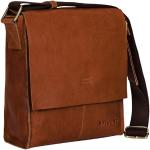 Ockerfarbene Vintage STILORD Lederhandtaschen aus Rindsleder für Herren klein 