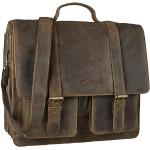 STILORD große Leder Aktentasche braun - Vintage Lehrer-Tasche - Businesstasche aus Rindsleder - Schultasche - Klassische Laptoptasche 'Marius'