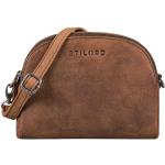 Hellbraune Vintage STILORD Kleine Handtaschen aus Glattleder für Damen 