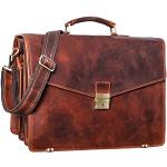 Vintage STILORD Herrenlehrertaschen aus Glattleder mit Laptopfach Maxi / XXL 