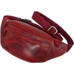 Rote Vintage STILORD Herrenbauchtaschen & Herrenhüfttaschen mit Reißverschluss aus Leder für Festivals 