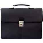 Schwarze Vintage STILORD Herrenlehrertaschen aus Rindsleder mit Laptopfach 