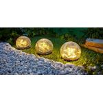 Reduzierte Bunte Gartenstecker & Beetstecker aus Glas LED beleuchtet 3-teilig 