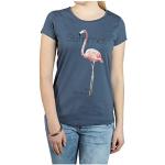 Stitch & Soul Damen T-Shirt mit Flamingo Sommer Print Middle-Blue XL