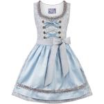 Blaue Gepunktete Stockerpoint Gemusterte Kinderkleider aus Baumwolle trocknergeeignet für Mädchen Größe 110 