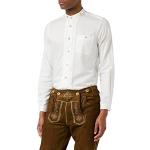 Weiße Gesteppte Stockerpoint Stehkragen Stehkragenhemden mit Knopf aus Baumwolle für Herren Größe S 
