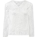 Weiße Kurzärmelige Stockerpoint Blusenshirts & Schlusen aus Polyester für Damen 