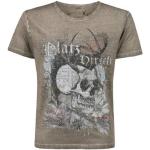 Braune Gepunktete Stockerpoint Rundhals-Ausschnitt T-Shirts aus Baumwolle trocknergeeignet für Herren Größe 4 XL 