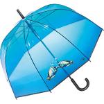 Blaue Happy Rain Durchsichtige Regenschirme durchsichtig für Damen 