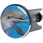 Pinke WCShop24 Waschbeckenstöpsel mit Delfinmotiv aus Messing höhenverstellbar 