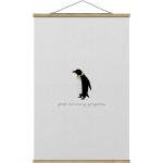 Hellbraune Moderne Posterleisten mit Pinguinmotiv aus Eiche Hochformat 50x75 