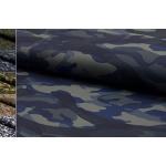 Dunkelblaue Camouflage Kunstleder Meterwaren 