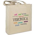 Stofftasche mit Namen Veronika - Motiv Positive Ei