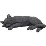 Schwarze 20 cm Katzenfiguren für den Garten aus Kunststein 