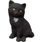 Schwarze 14 cm Katzenfiguren für den Garten aus Kunststein 