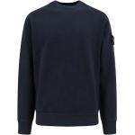 Blaue Bestickte Langärmelige Stone Island Herrensweatshirts aus Baumwolle Größe XL 