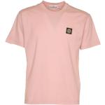 Reduzierte Pinke Stone Island T-Shirts aus Baumwolle für Herren Größe XL 
