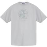Graue Kurzärmelige Stone Island T-Shirts für Herren Größe S 
