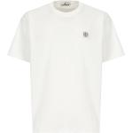 Reduzierte Weiße Stone Island T-Shirts aus Baumwolle für Herren Größe S 