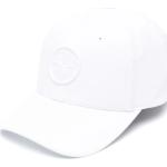 Weiße Bestickte Stone Island Snapback-Caps aus Baumwolle für Herren Größe M 