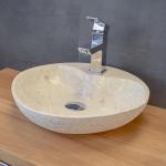 Graue Runde Runde Waschtische & Waschbecken aus Marmor mit Hahnloch 