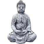 Graue Asiatische 18 cm Buddha-Gartenfiguren aus Kunststein wetterfest 