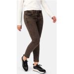 Schokoladenbraune Casual Stooker 5-Pocket Jeans mit Reißverschluss aus Denim für Damen Größe S 