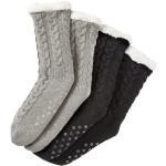 Hellgraue Anti-Rutsch-Socken für Damen Einheitsgröße für den für den Winter 