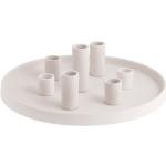 Weiße Skandinavische 9 cm Storefactory Runde Kerzenständer & Kerzenhalter matt aus Keramik 