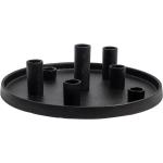 Schwarze Skandinavische 9 cm Storefactory Runde Kerzenständer & Kerzenhalter matt aus Keramik 