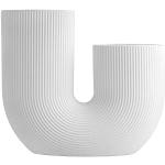 Weiße 21 cm Storefactory U-förmige Vasen & Blumenvasen 21 cm matt aus Keramik 