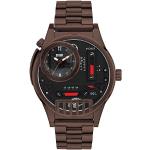 Schwarze 5 Bar wasserdichte STORM Watches Runde Quarz Stahlarmbanduhren mit Weltzeit-Zifferblatt mit GMT-Funktion mit Mineralglas-Uhrenglas für Herren 