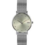 Silberne 5 Bar wasserdichte Wasserdichte STORM Watches Quarz Damenarmbanduhren aus Edelstahl mit Mineralglas-Uhrenglas mit Mesharmband 