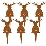 Braune Rustikale Tierfiguren für den Garten mit Tiermotiv aus Edelrost 6-teilig 