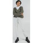 Hellgraue Elegante Bio Nachhaltige Bundfaltenhosen aus Baumwolle für Damen Größe S für den für den Winter 
