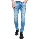 Reduzierte Hellblaue Rusty Neal Ripped Jeans & Zerrissene Jeans mit Reißverschluss aus Denim für Herren Größe XXL 