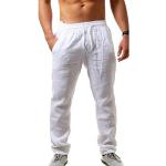 Weiße Unifarbene Wasserdichte Capri-Jeans mit Reißverschluss aus Gummi für Herren Größe L Tall für den für den Sommer 