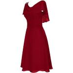 Erdbeerrote Vintage Schulterfreie Kurze Abendkleider aus Chiffon für Damen Größe 4 XL zum Abschlussball für den für den Sommer 