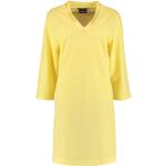 Gelbe Elegante CAWÖ V-Ausschnitt Tunika-Kleider aus Baumwolle für Damen Größe XL für den für den Sommer 